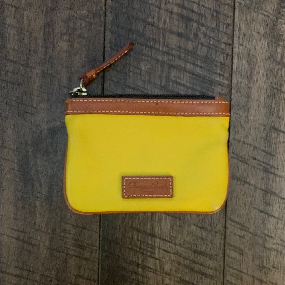Dooney & Bourke Yellow and Brown Wristlet
